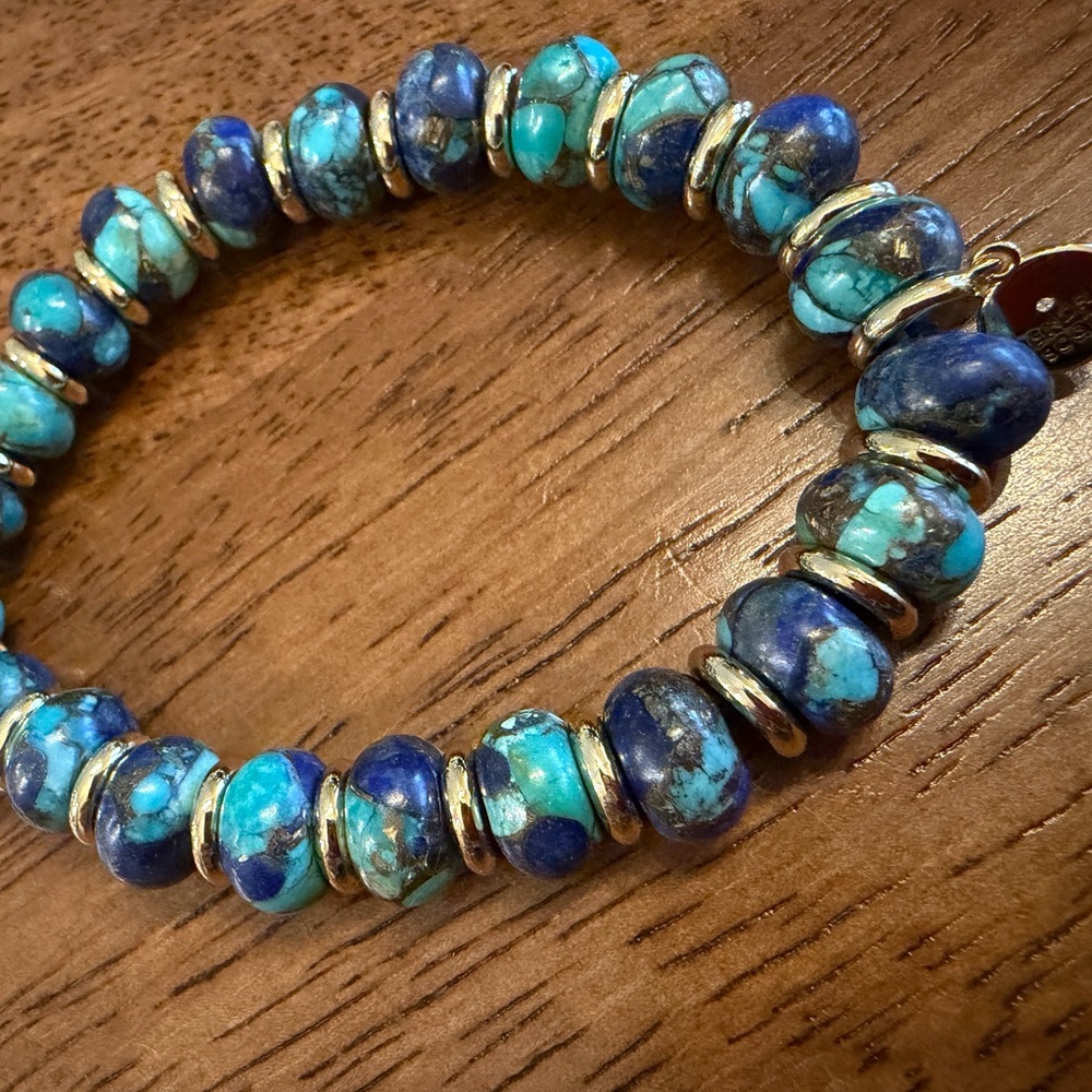 Kendra Scott Rebecca Stretch Blue and Turquoise magnesite bracelet